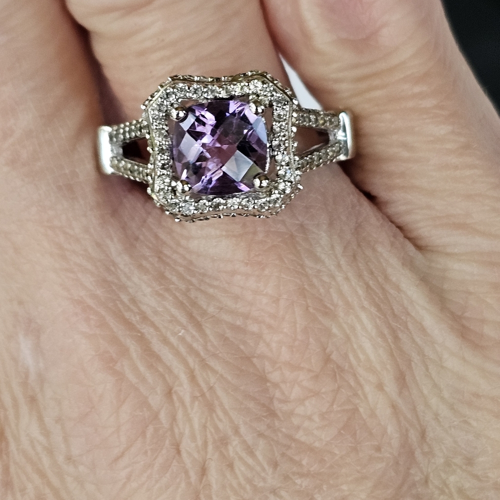Genuine Carol Brodie Rarities Amethyst & Rubies Sterling Silver Ring Size 9! - Picture 12 of 16